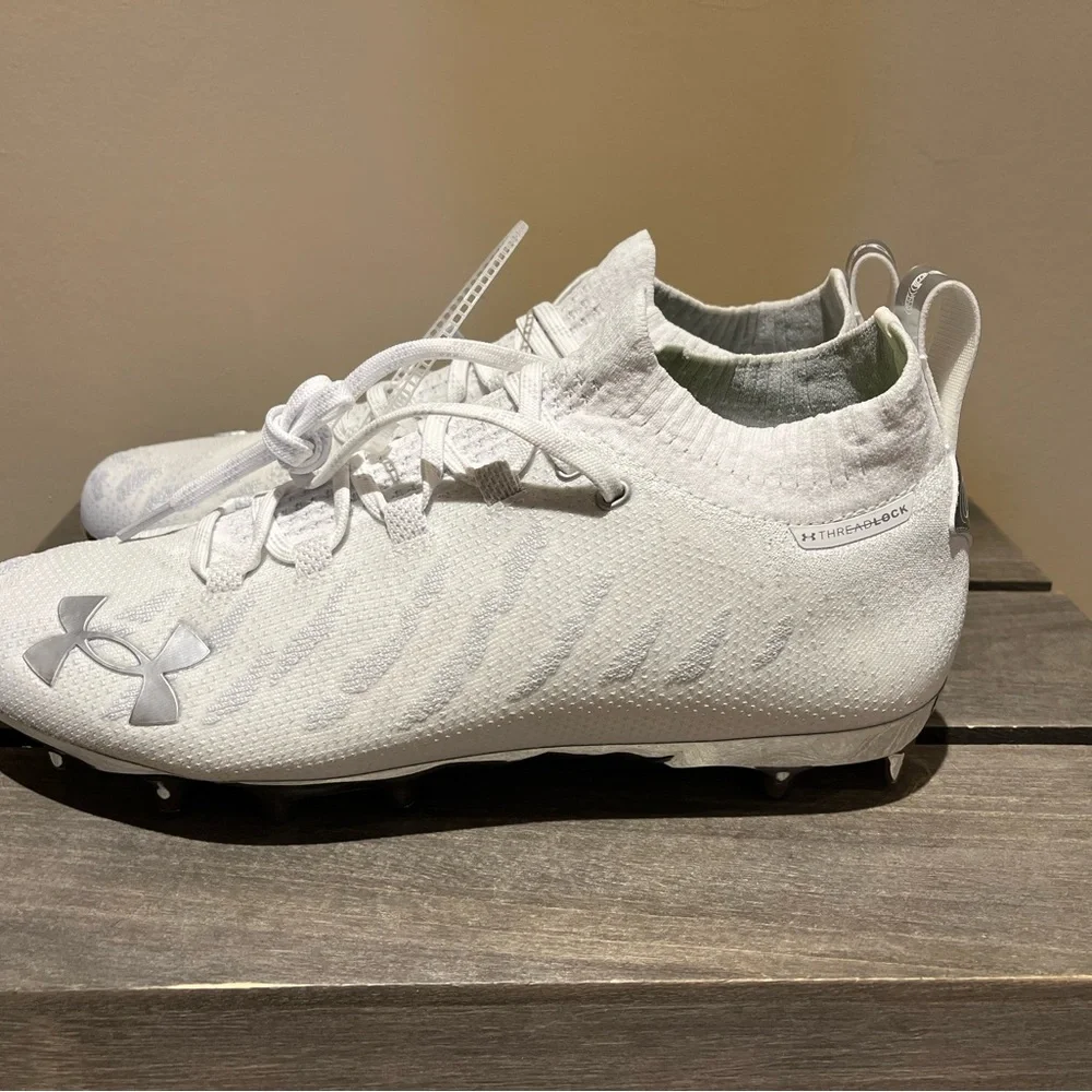 Under Armour Spotlight Lux MC Football Cleat White/Silver 3023959 101 Sz 16 NWOB - Picture 7 of 7
